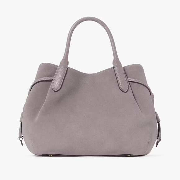 Kate Spade Dumpling Suede Small Satchel Crossbody Hare Grey NWT - Picture 4 of 4